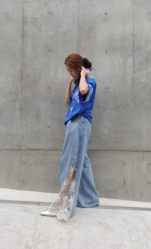 レースドッキングルーズデニム